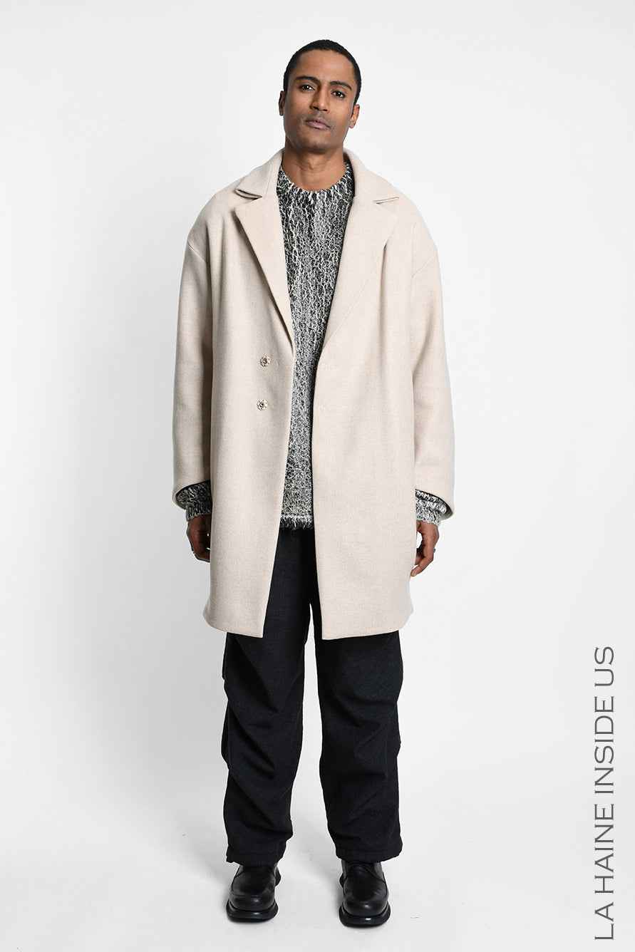 3- M1291 COAT Over Woven Wool Blend Sand
