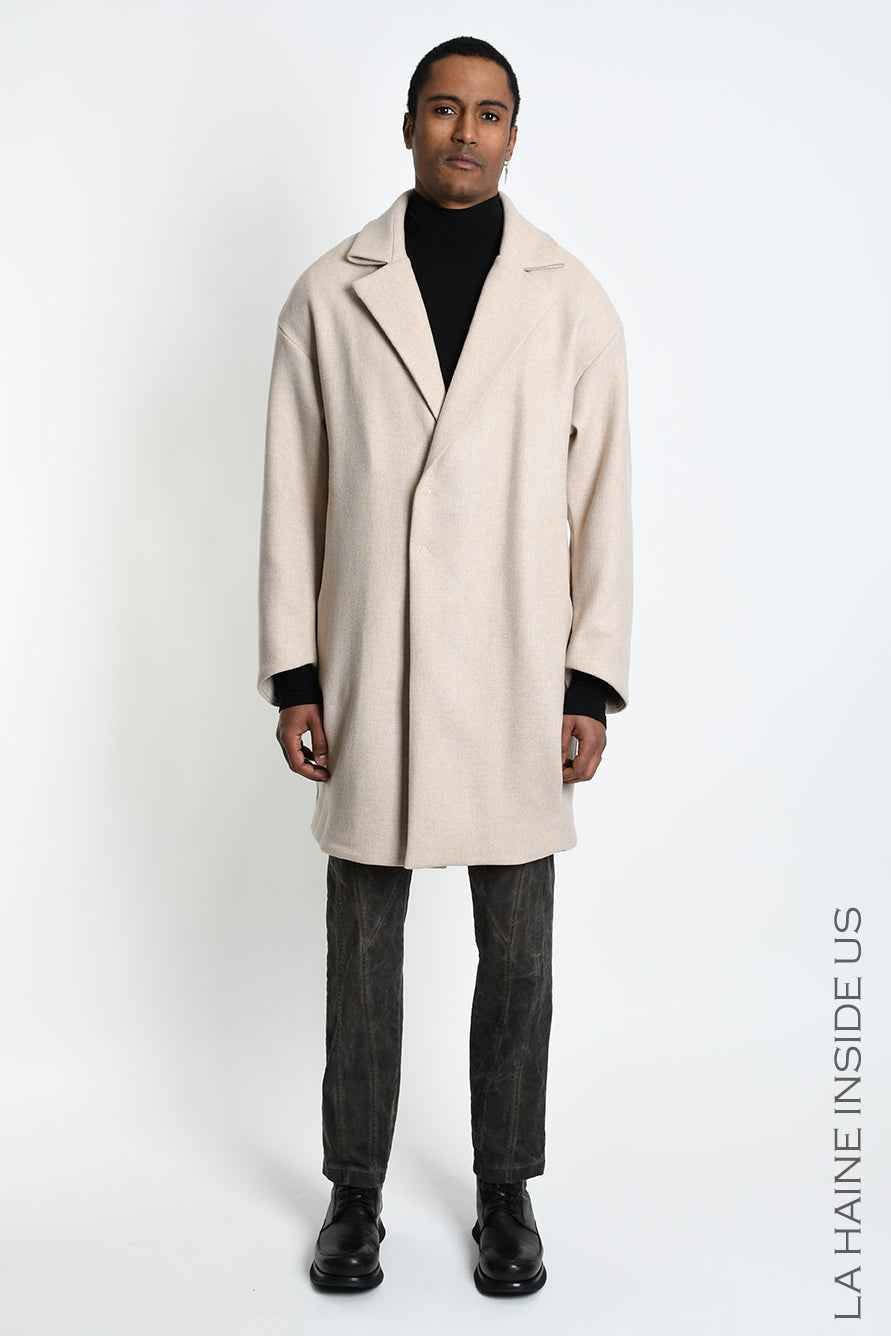 3- M1291 COAT Over Woven Wool Blend Sand