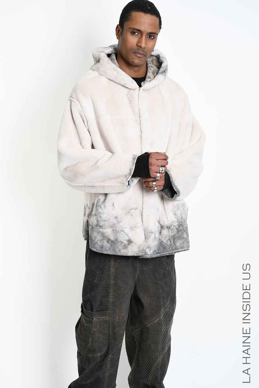 3- M1293 SPORT JACKET Over Marbled Double-Face Eco-Shearling Grey