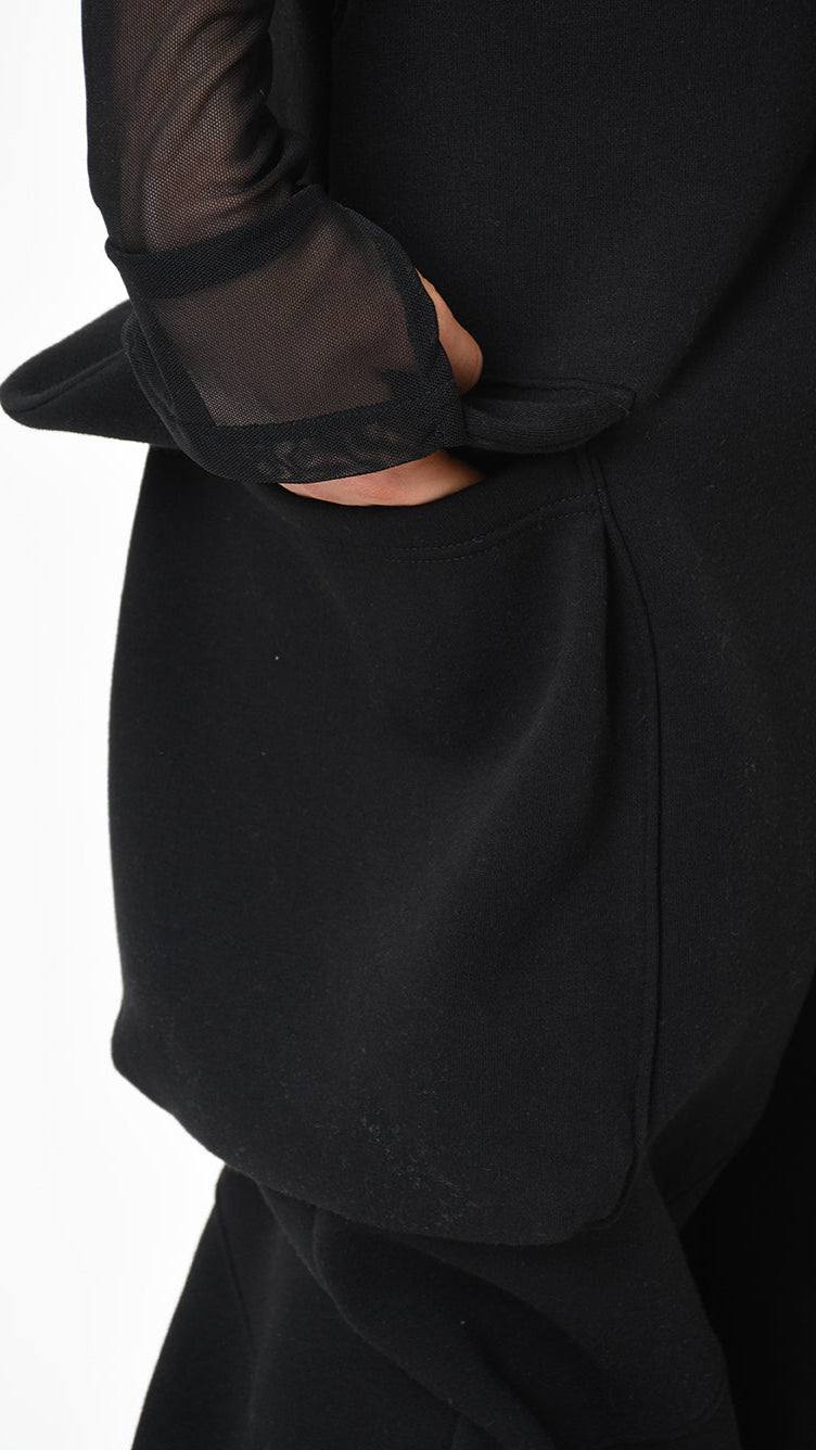 A33M LM20225 TROUSER Cargo Fleece Gauze 480gr. UNISEX D Black