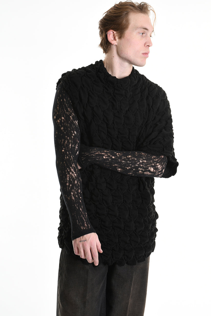 3M M1157 SWEATER One Sleeve Jersey Embossed 360gr UNISEX Black LA HAINE INSIDE US