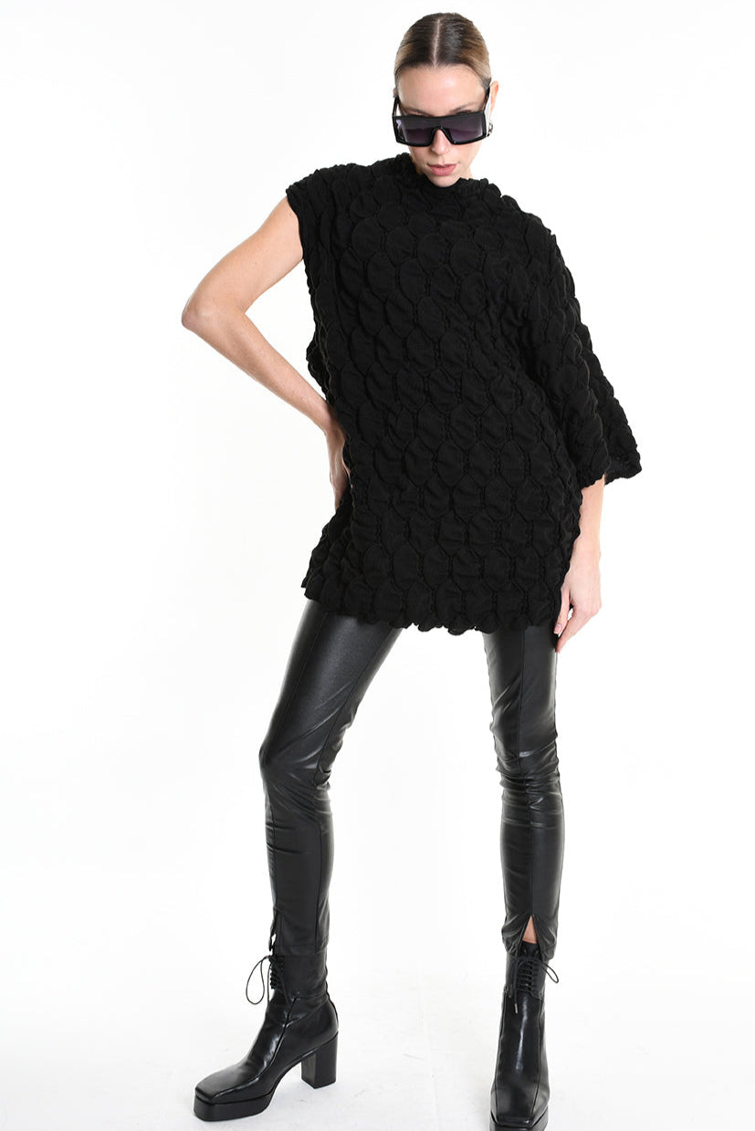 3M M1157 SWEATER One Sleeve Jersey Embossed 360gr UNISEX Black LA HAINE INSIDE US