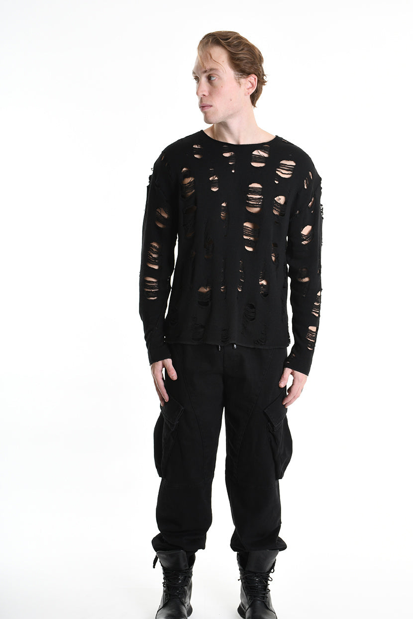 3M M1160 SWEATER Comfort Wool Blend Breakages 300gr Black LA HAINE INSIDE US