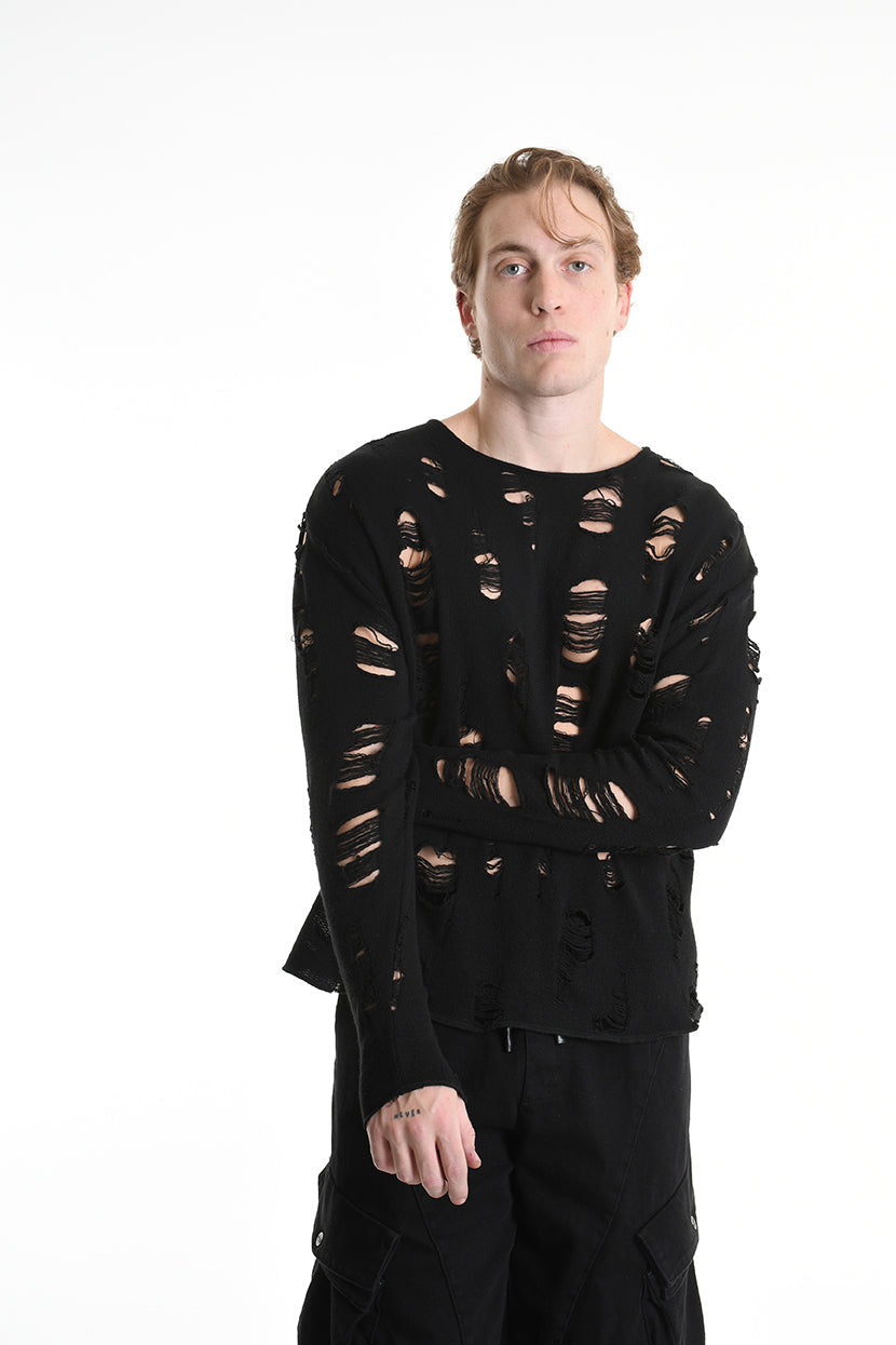 3M M1160 SWEATER Comfort Wool Blend Breakages 300gr Black LA HAINE INSIDE US