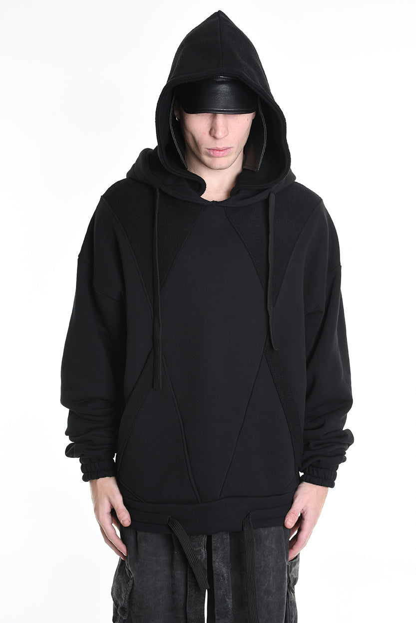 3M M1163 OVERSIZE SWEATSHIRT 480gsm Cotton with Inside-Out Inserts Black LA HAINE INSIDE US