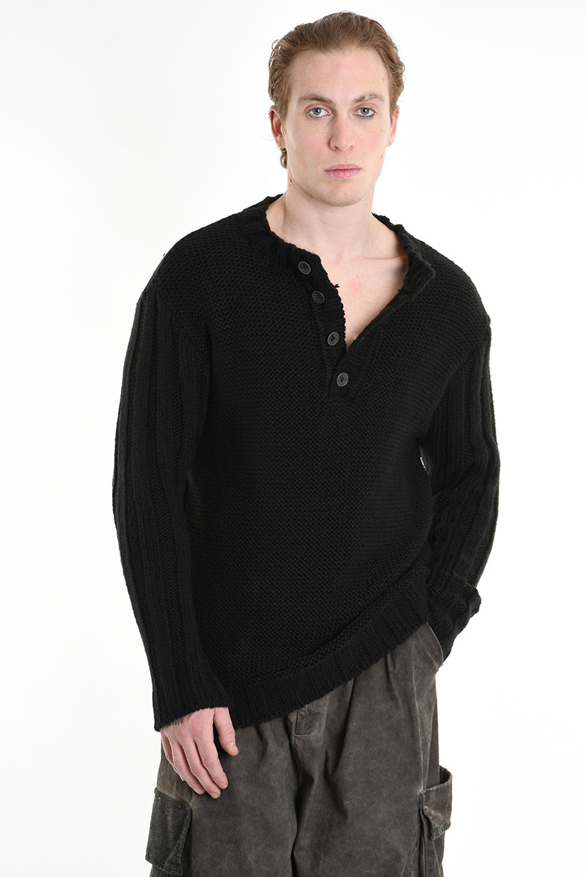 3M M1198 SERAFINO REGULAR KNITWEAR Gauge 3 Black LA HAINE INSIDE US