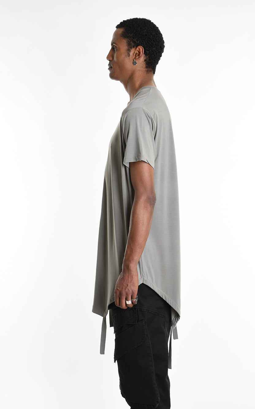 LA HAINE INSIDE US M1243 Tank Top - Mud Bamboo Regular Fit Front Cuts Italian Men's