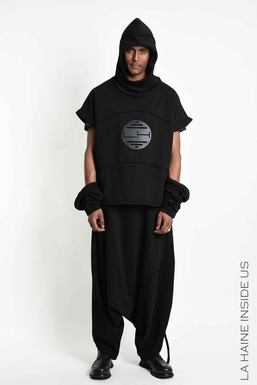 3M M1334 Sweatshirt - Black Oversized Custom Print Removable Sleeves Hooded 100% Cotton Unisex LA HAINE INSIDE US