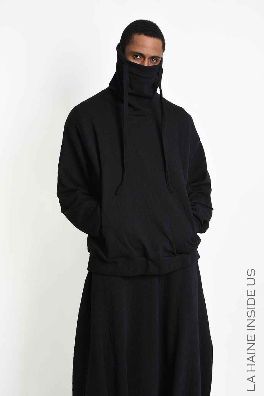 3M M1339 Sweatshirt - Black Oversized Embossed Stretch Fleece Men's LA HAINE INSIDE US