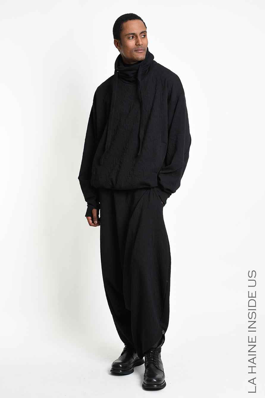 3M M1339 Sweatshirt - Black Oversized Embossed Stretch Fleece Men's LA HAINE INSIDE US