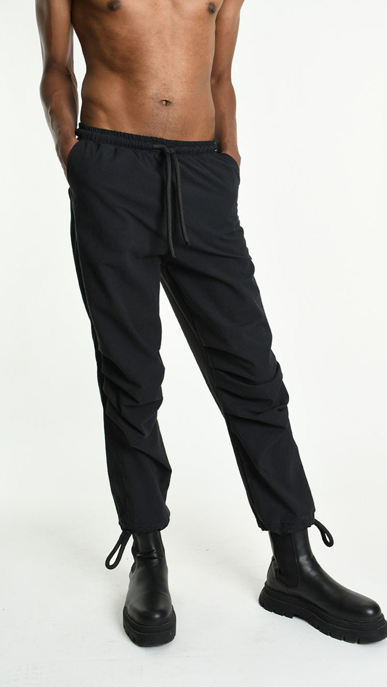A33P M105325 TROUSER Comfort Linen Cotton Black