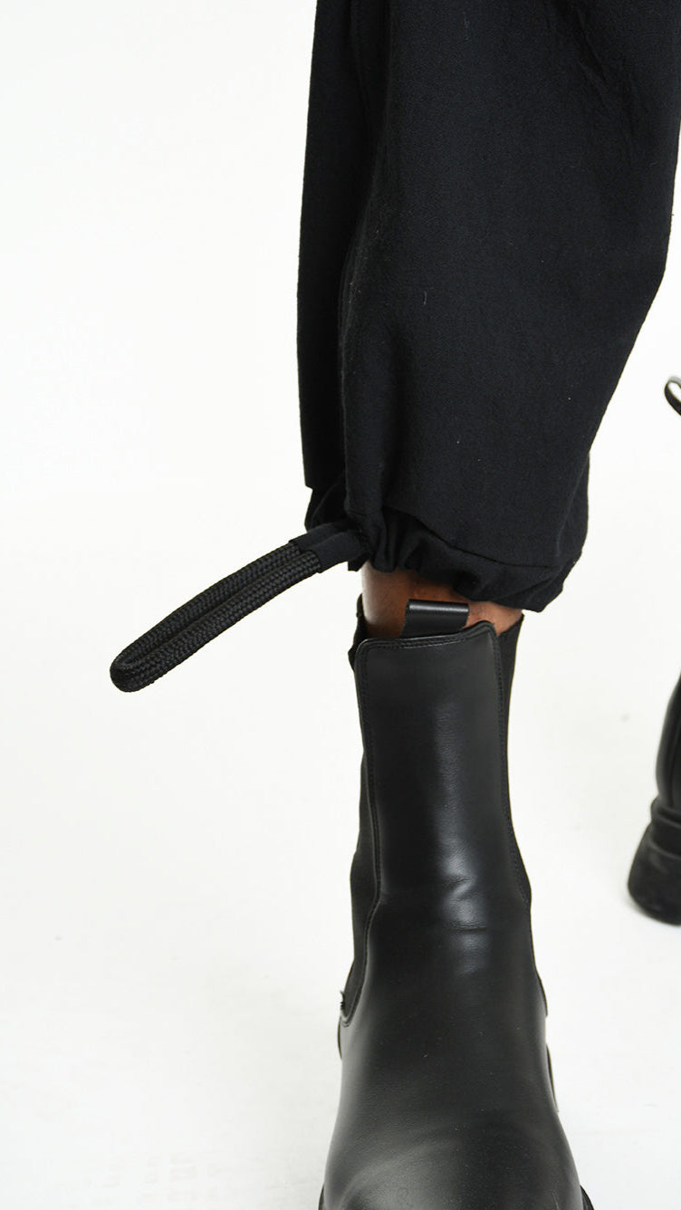 A33P M105325 TROUSER Comfort Linen Cotton Black