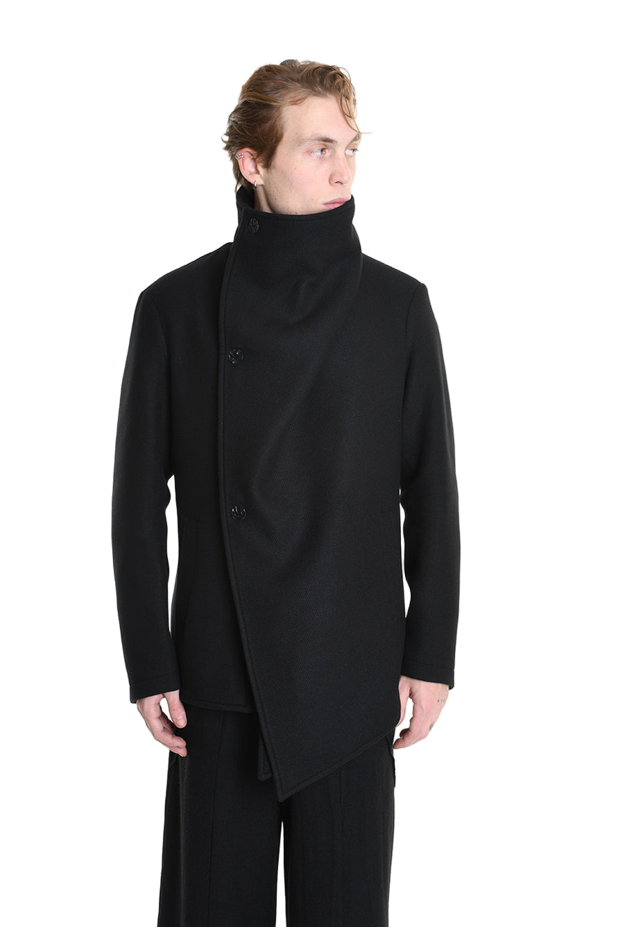 3P M1178 COAT Regular Woven Cloth Fabric Black LA HAINE INSIDE US