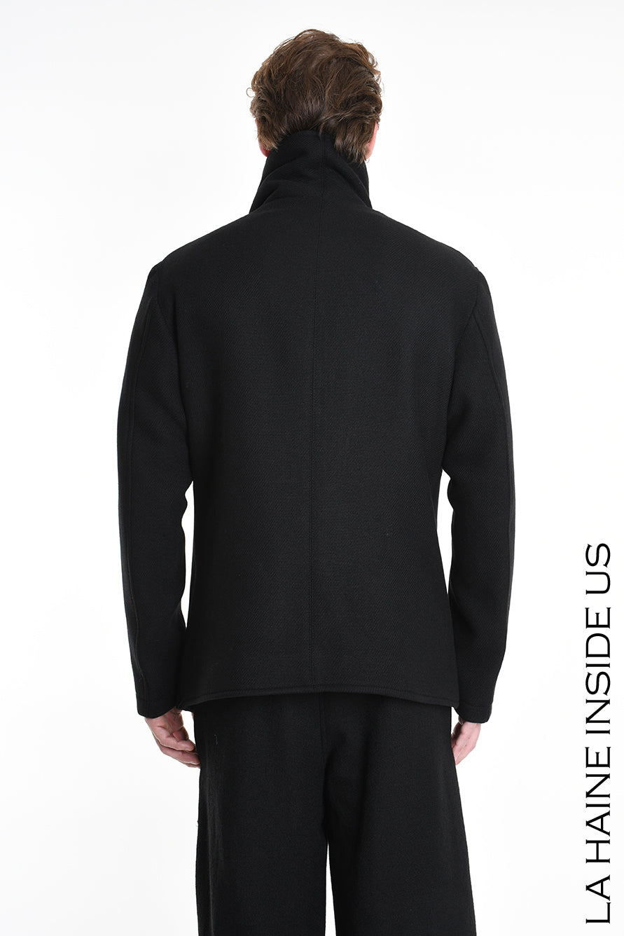 3P M1178 COAT Regular Woven Cloth Fabric Black LA HAINE INSIDE US