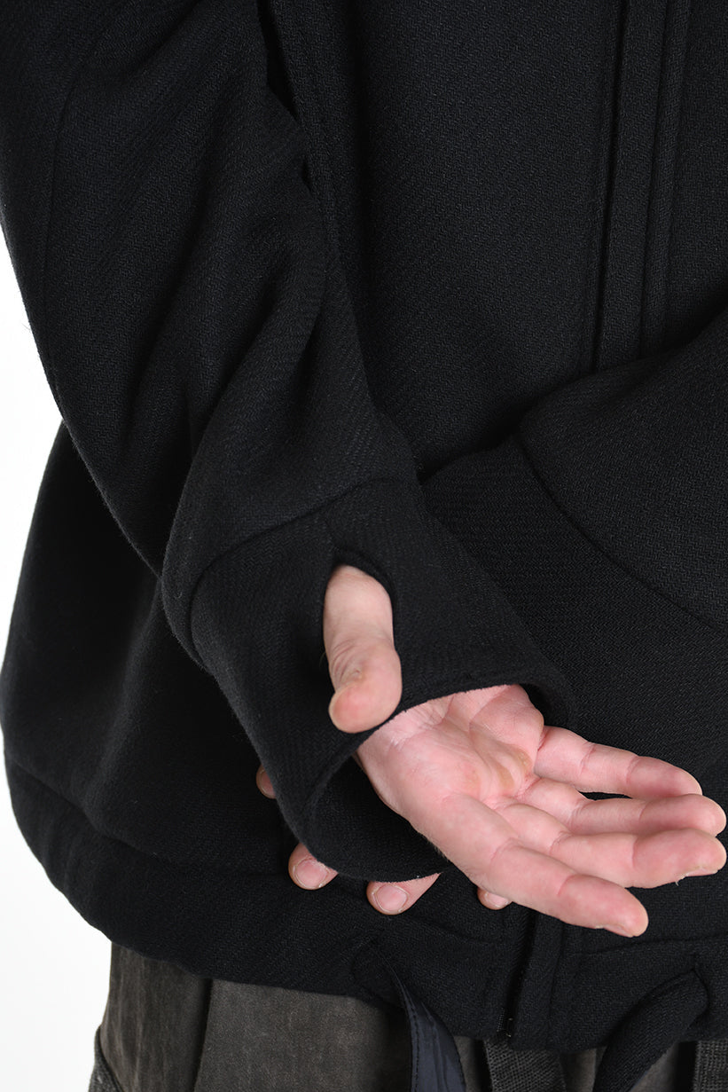 3P M1179 CAPPOTTO Over Woven Cloth Black LA HAINE INSIDE US