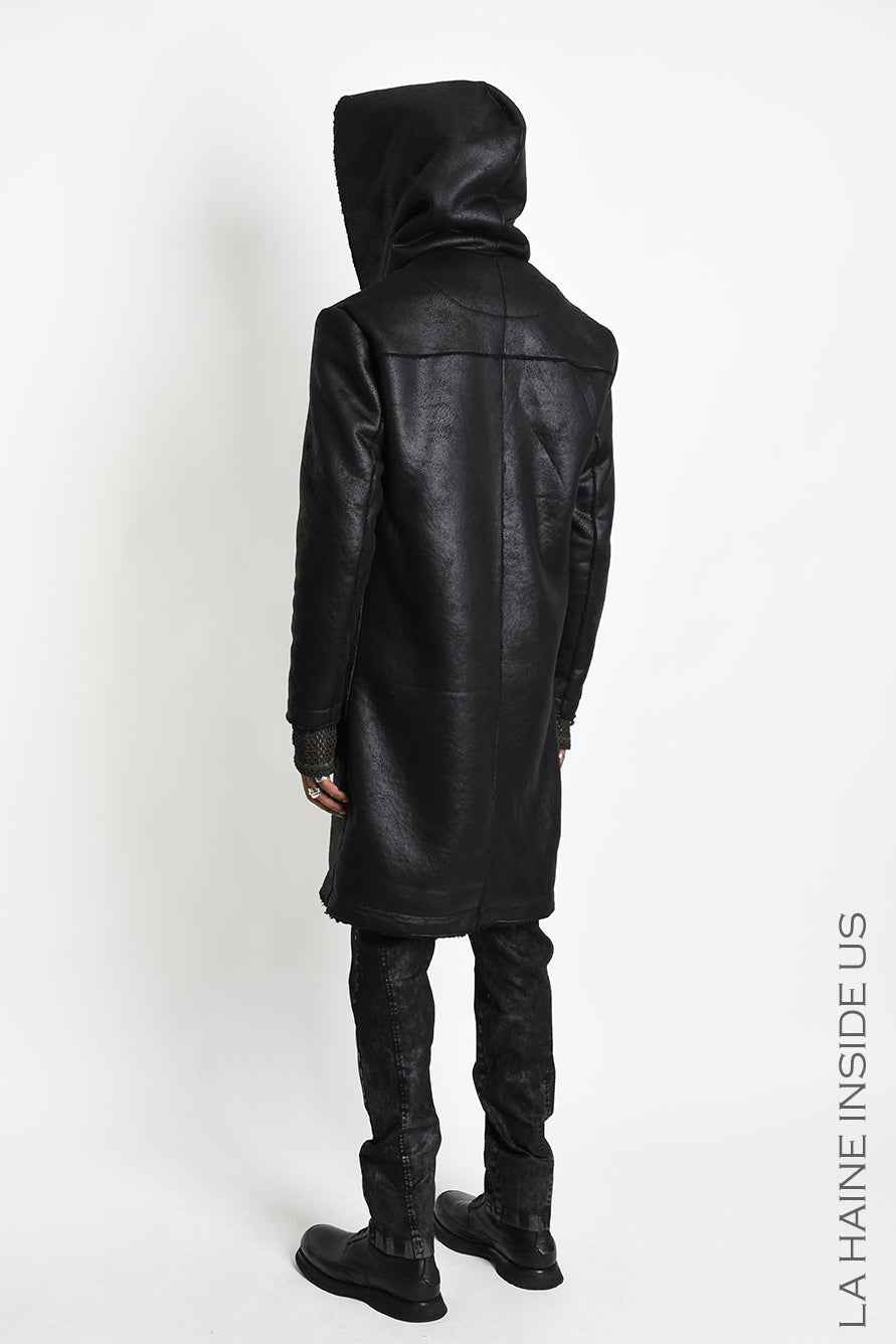 3P M1351 COAT Faux Sheepskin Regular Black