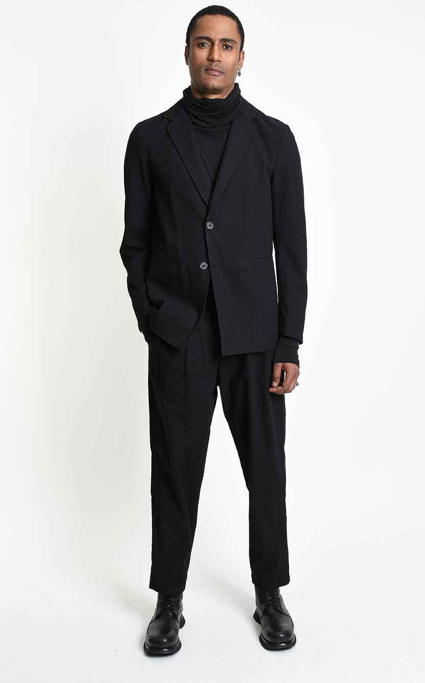 3P M1362 TROUSERS Regular fit Textured Cotton Black
