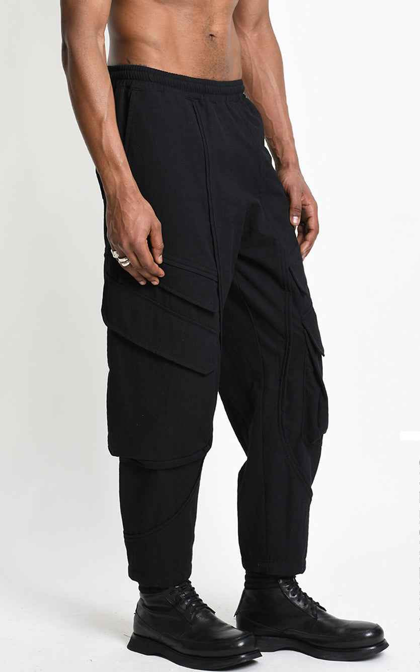 3P M1363 CARGO Comfort Textured Cotton Black