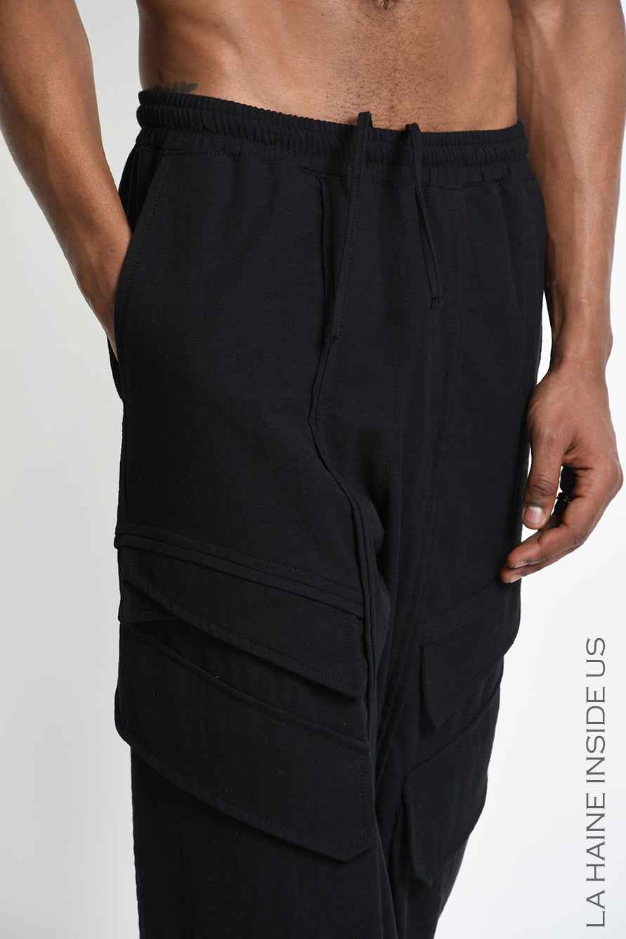 3P M1363 CARGO Comfort Textured Cotton Black