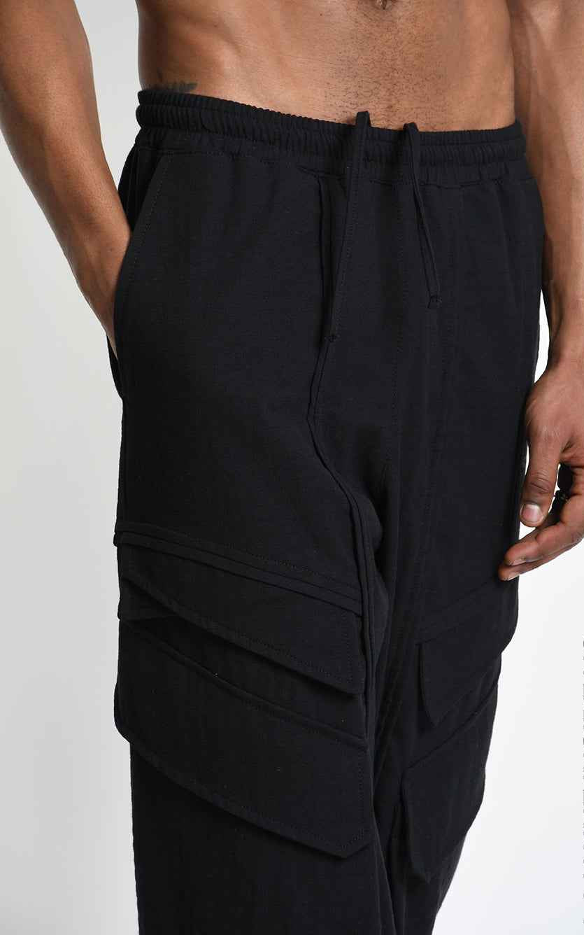 3P M1363 CARGO Comfort Textured Cotton Black