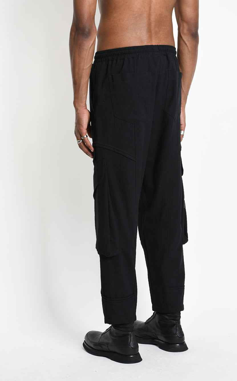 3P M1363 CARGO Comfort Textured Cotton Black