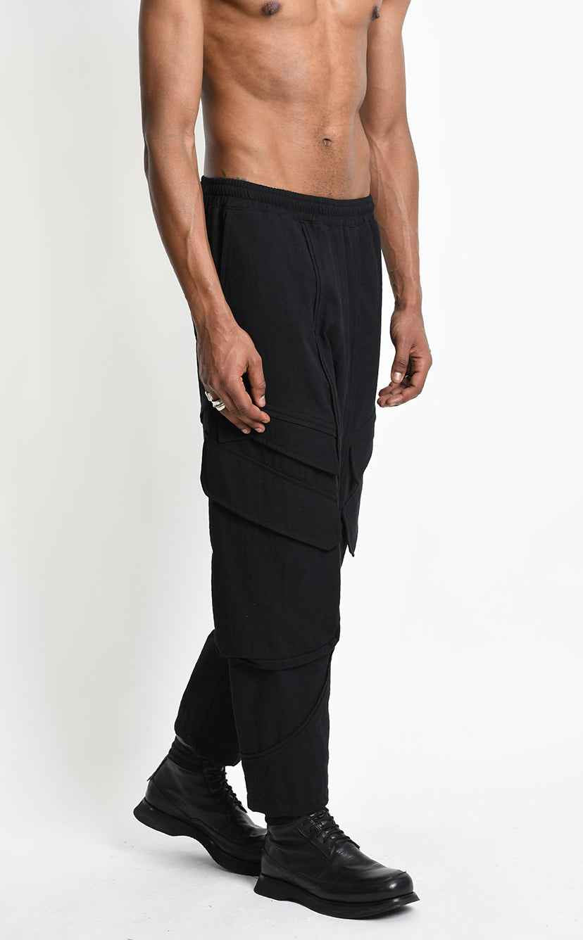 3P M1363 CARGO Comfort Textured Cotton Black