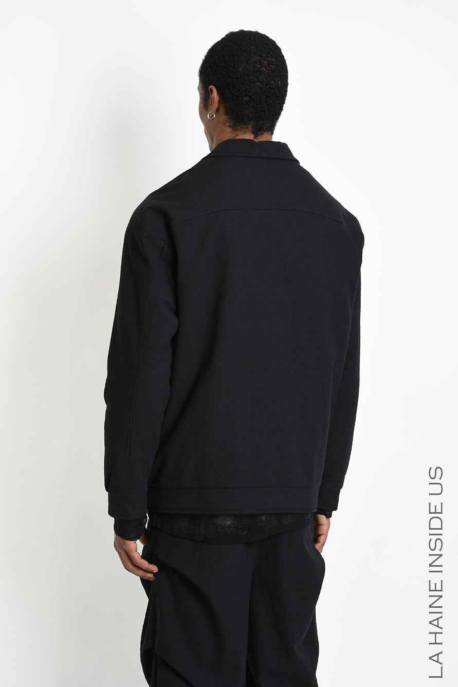 3P M1365 SPORT JACKET Comfort Textured Cotton Padded Black