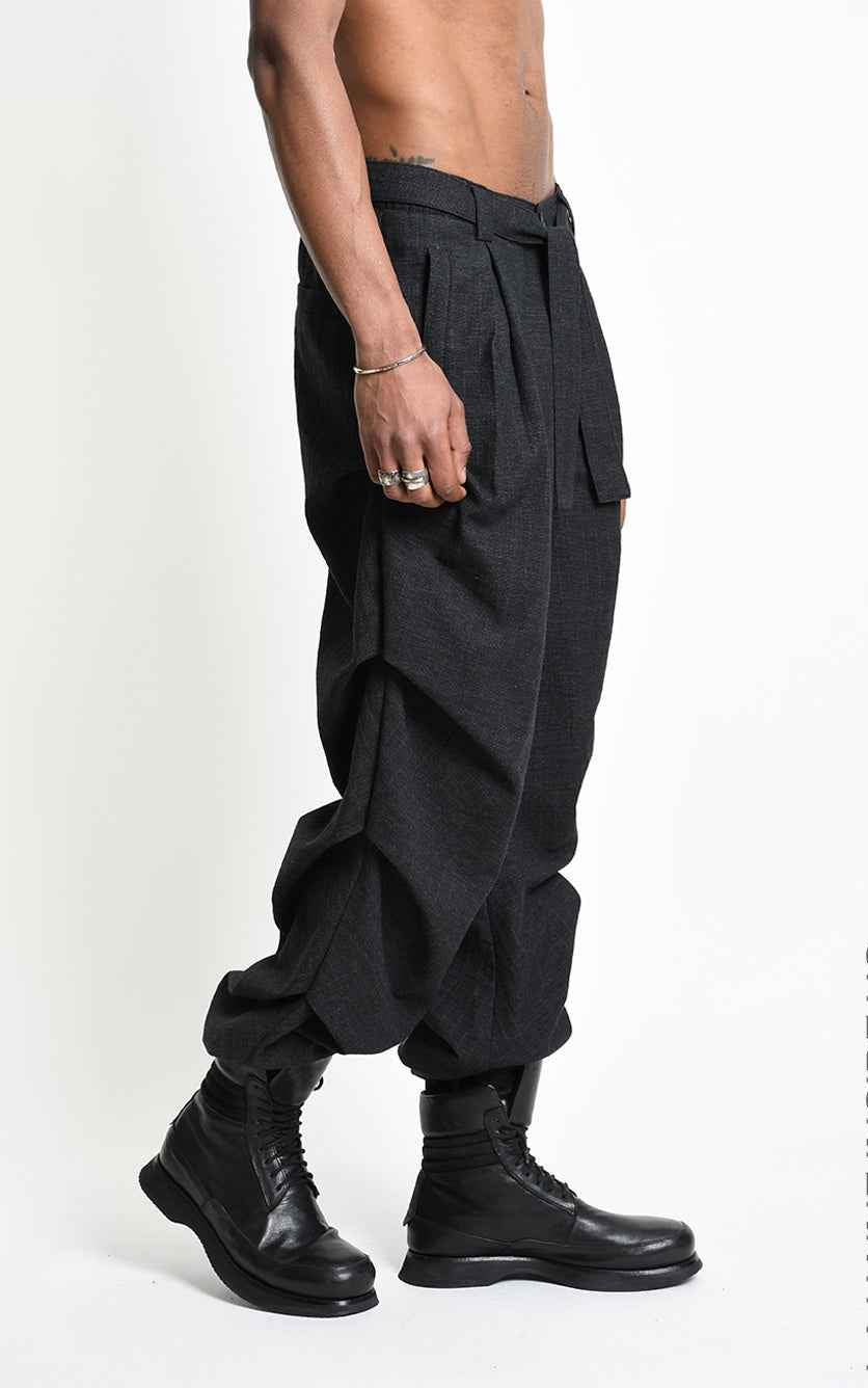3P M1366 TROUSERS Comfort in Textured Cotton Grey