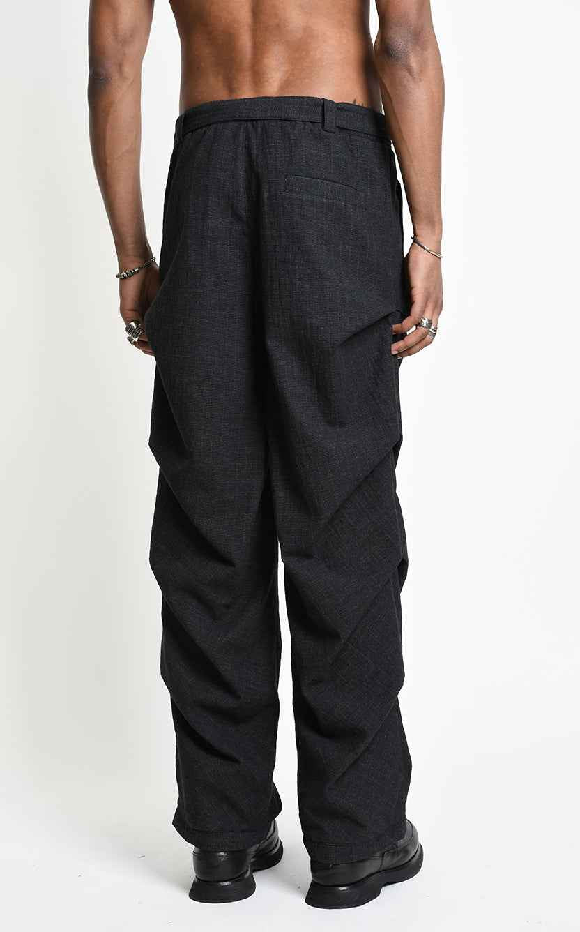 3P M1366 TROUSERS Comfort in Textured Cotton Grey