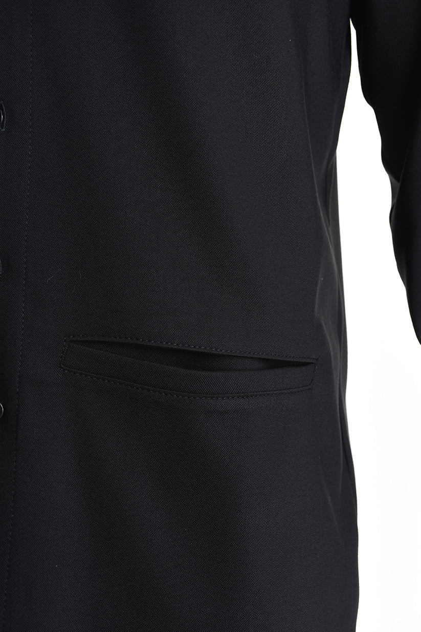 3R M1142 SHIRT Regular Fluid & Gauze Viscose Black LA HAINE INSIDE US