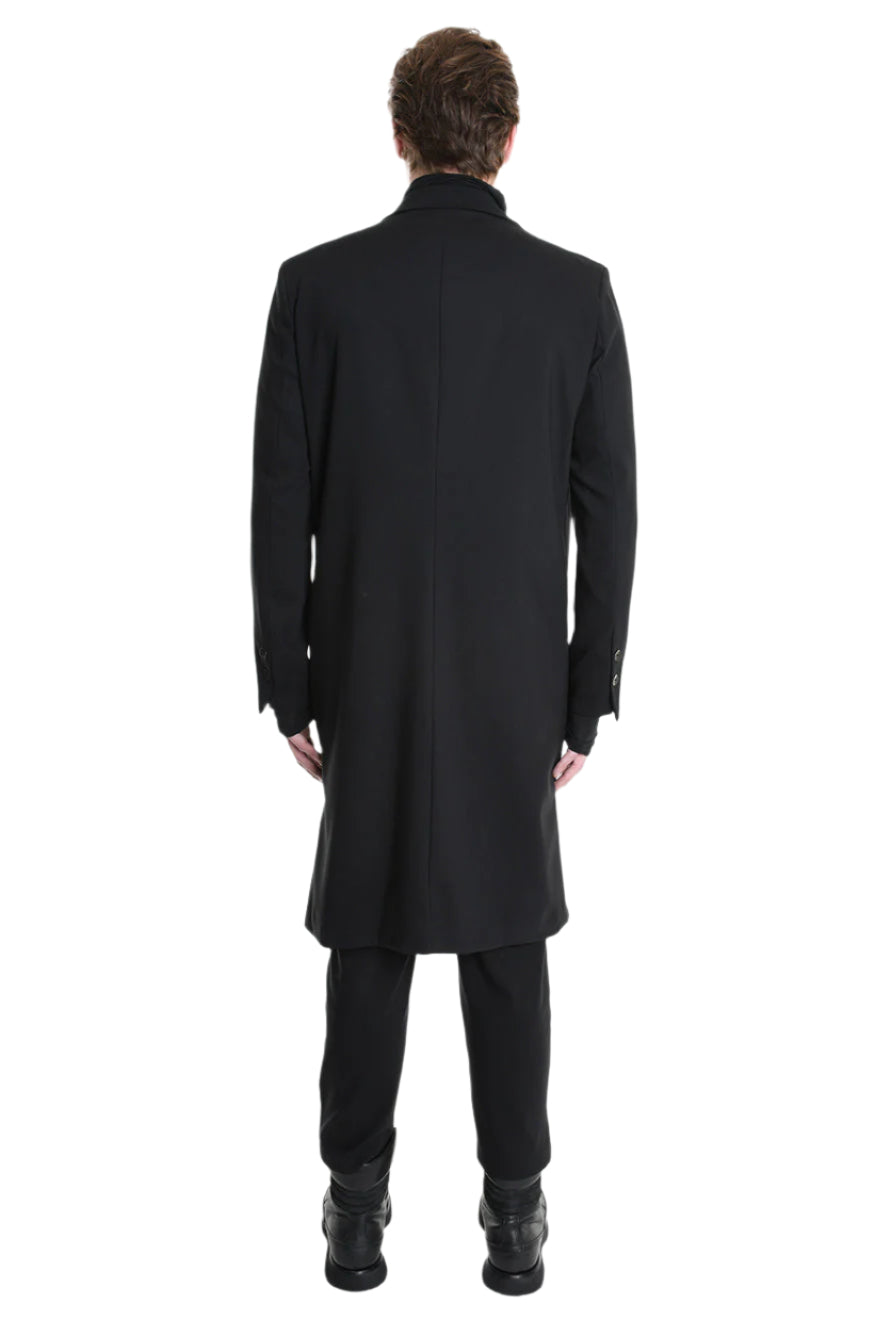 3R M1139 BLAZER Regular Long Fit in Fluid Fabric, Black. TEPHRA