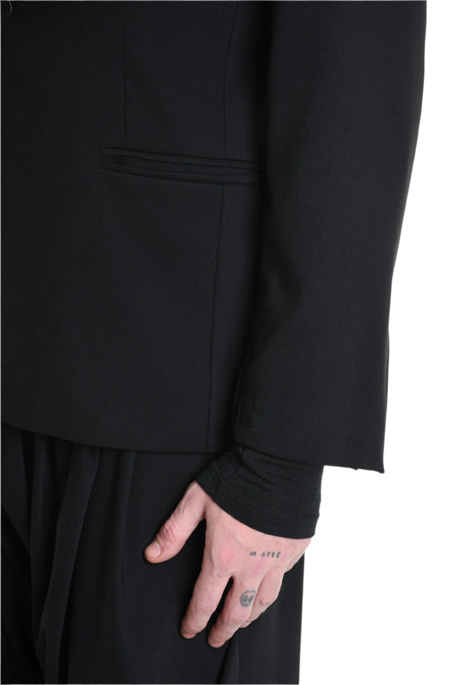 3R M1141 JACKET Regular Fit, Double-Layered in Fluid Fabric, Black. LA HAINE INSIDE US