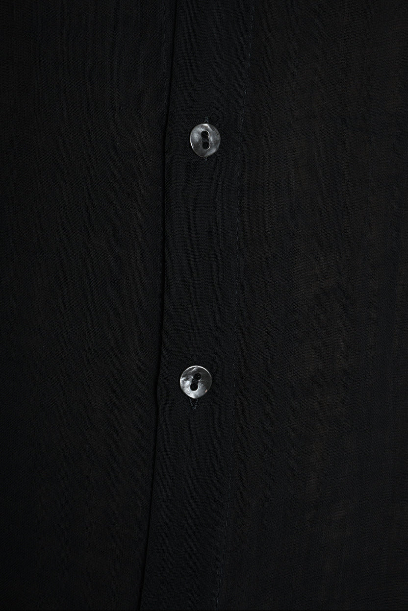 3R M1143 SHIRT Regular Gauze Doubled Viscose Black LA HAINE INSIDE US