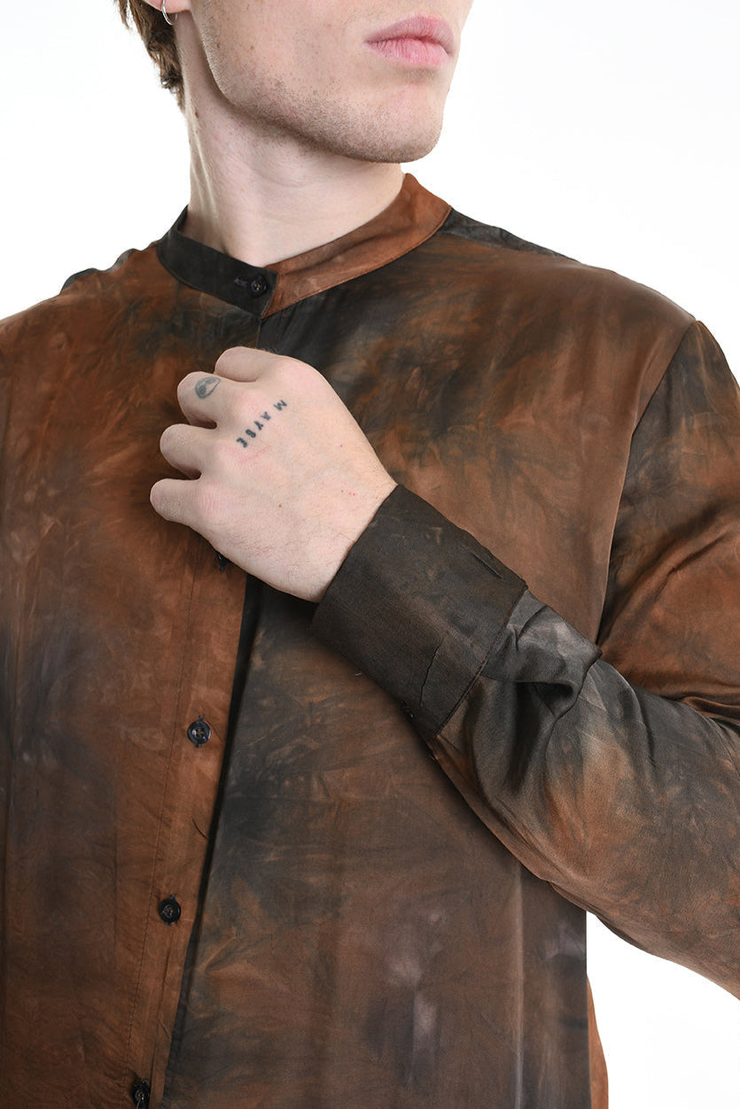 3R M1144 SHIRT Regular Viscose Dyed Black LA HAINE INSIDE US