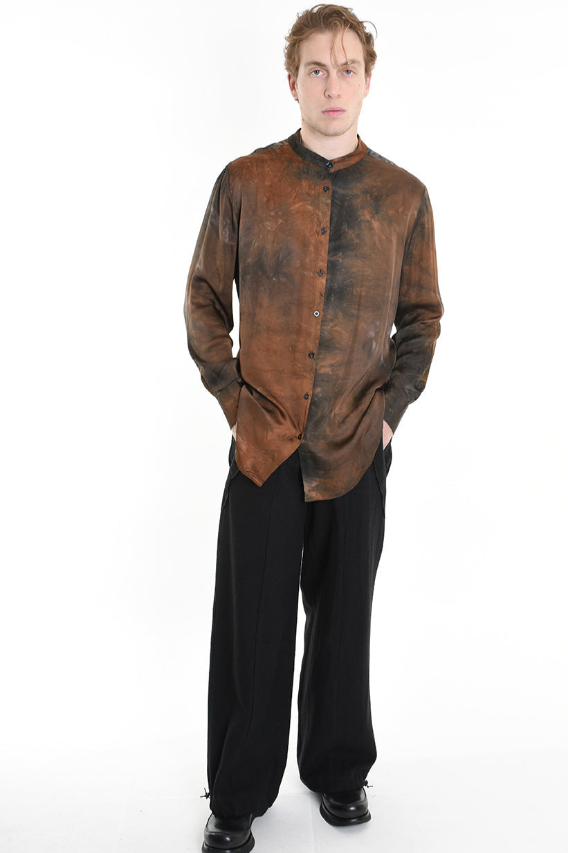 3R M1144 SHIRT Regular Viscose Dyed Black LA HAINE INSIDE US