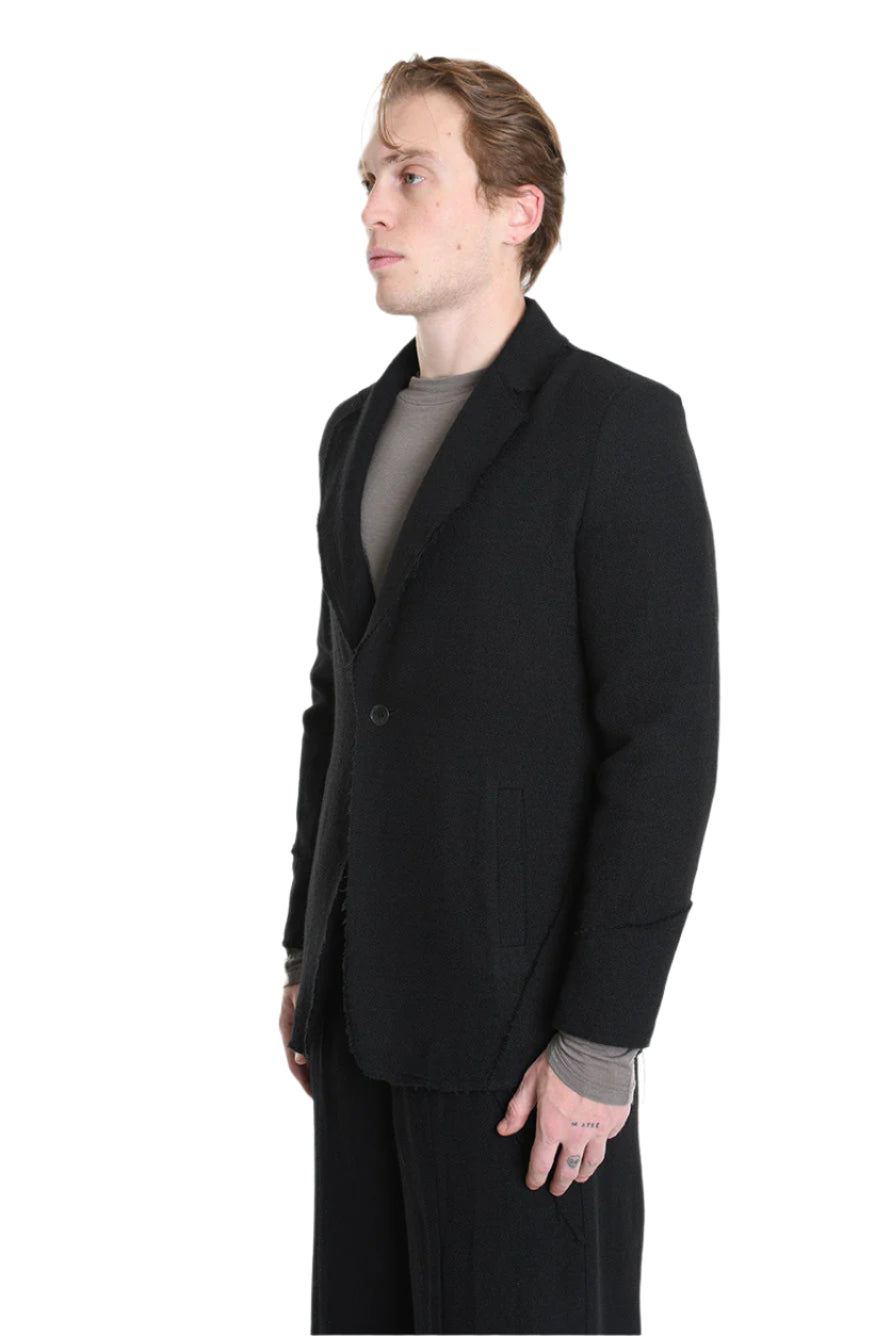 3R M1146 JACKET Regular Fit in Wool-Hemp Blend, Black. LA HAINE INSIDE US