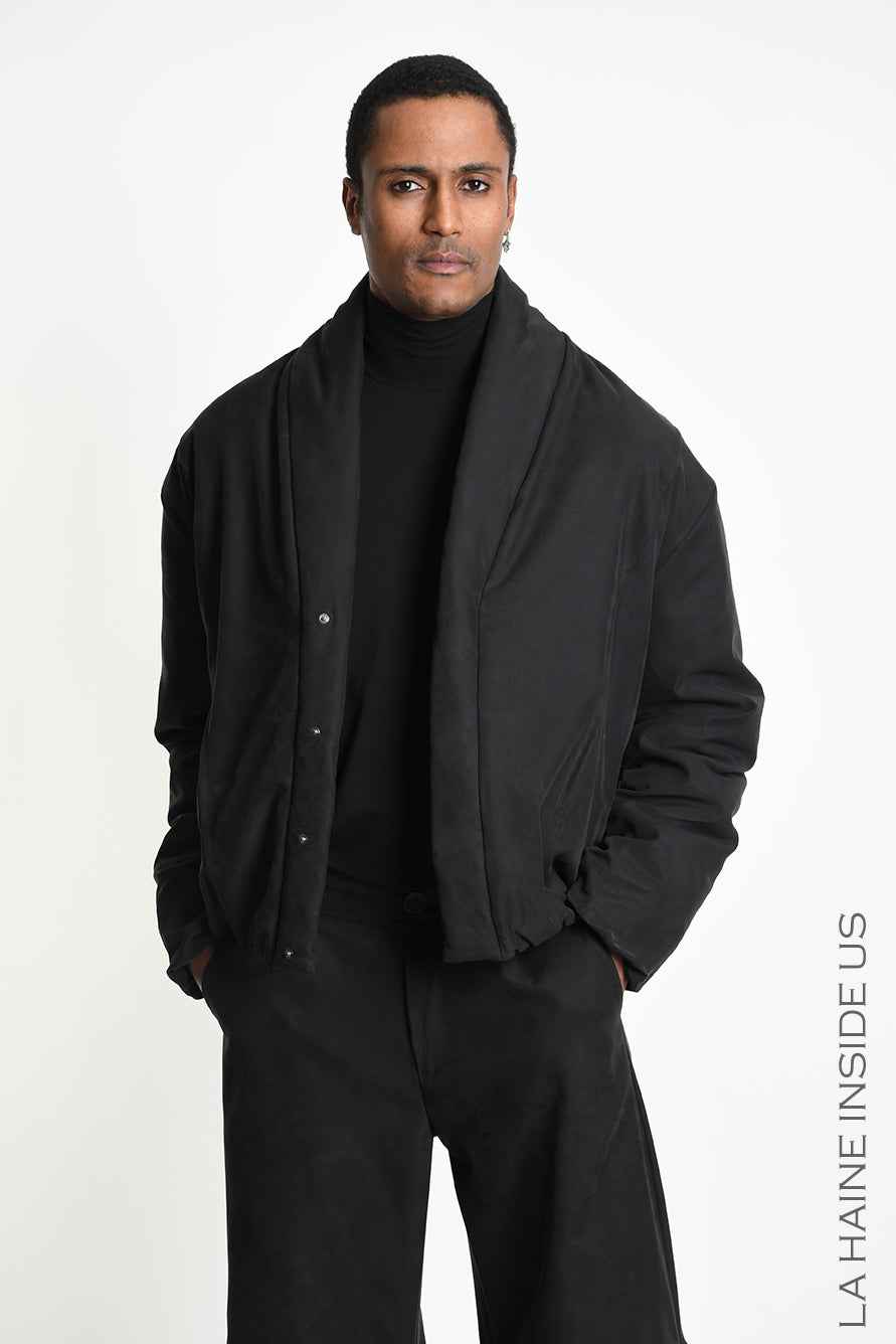 3R M1304 DOWN JACKET Light Crop Comfort Lyocell Black