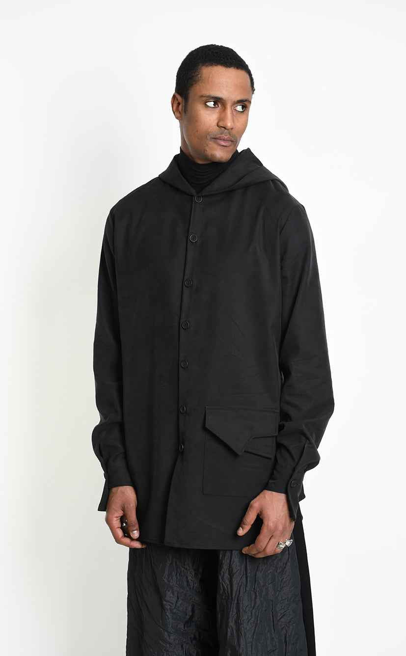3R M1305 CARDIGAN/Shirt Comfort Lyocell Black