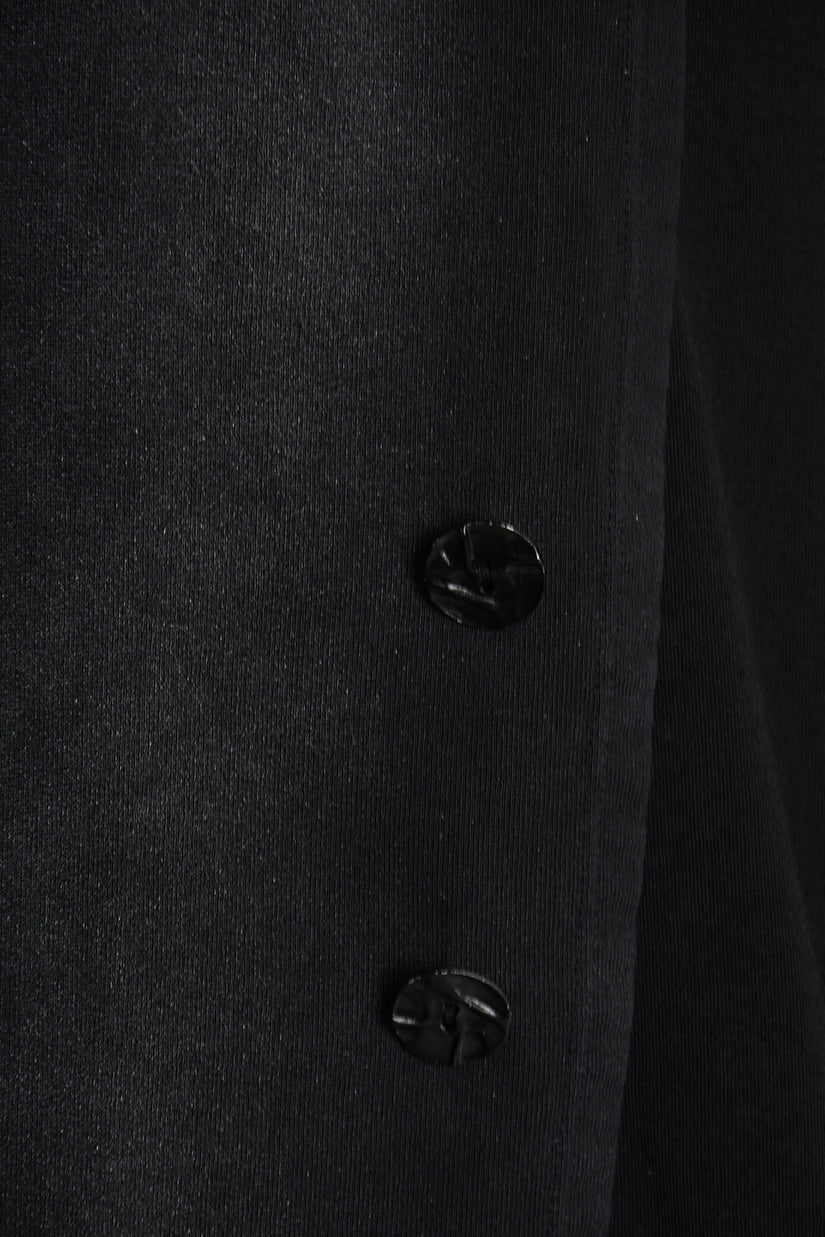 3V M1188 CARDIGAN in Corrosion-Treated Sweatshirt Fabric Black LA HAINE INSIDE US