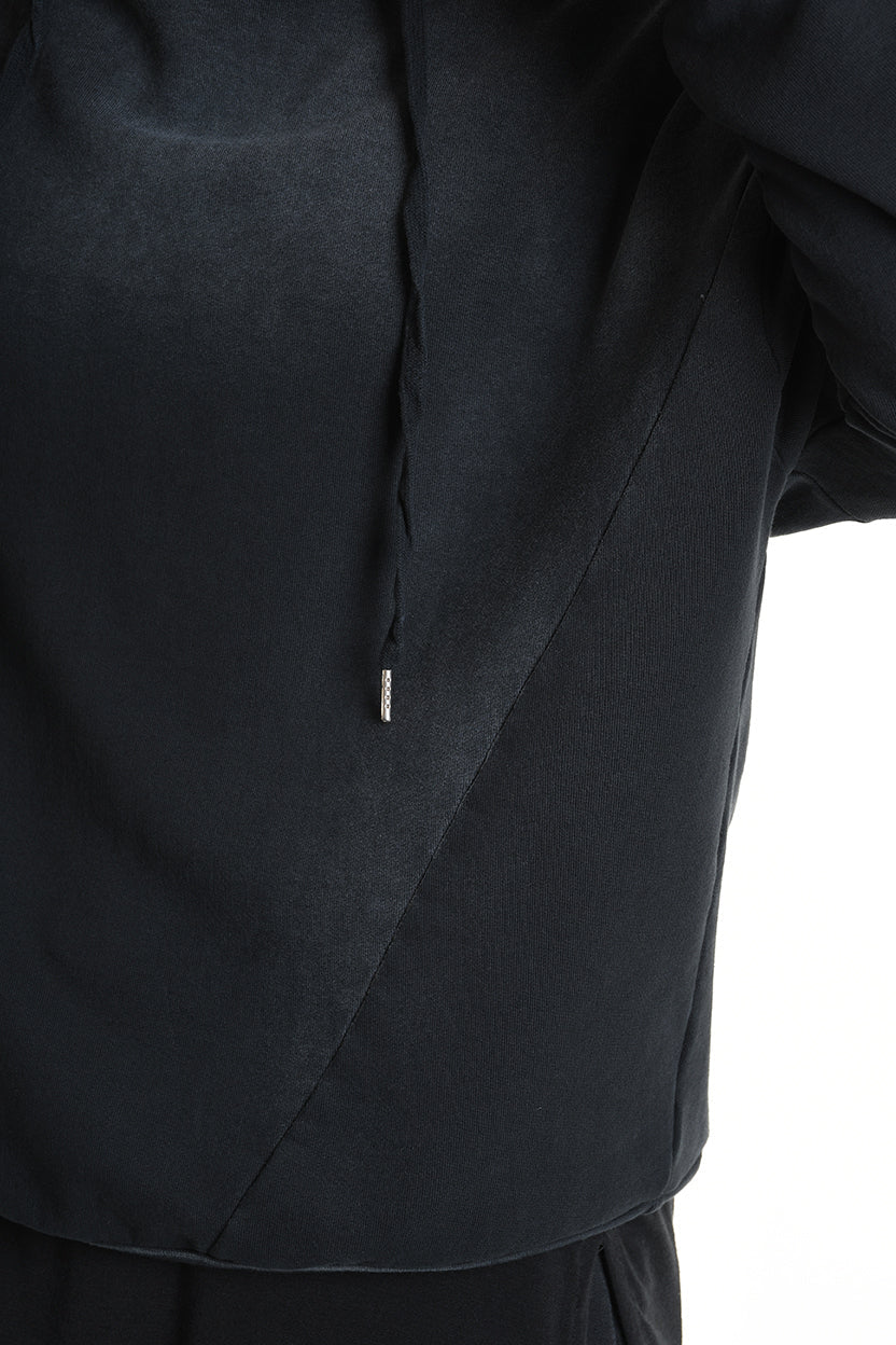 3V M1200 SWEATSHIRT Oversized Stretch with Corrosive Treatment Black TEPHRA