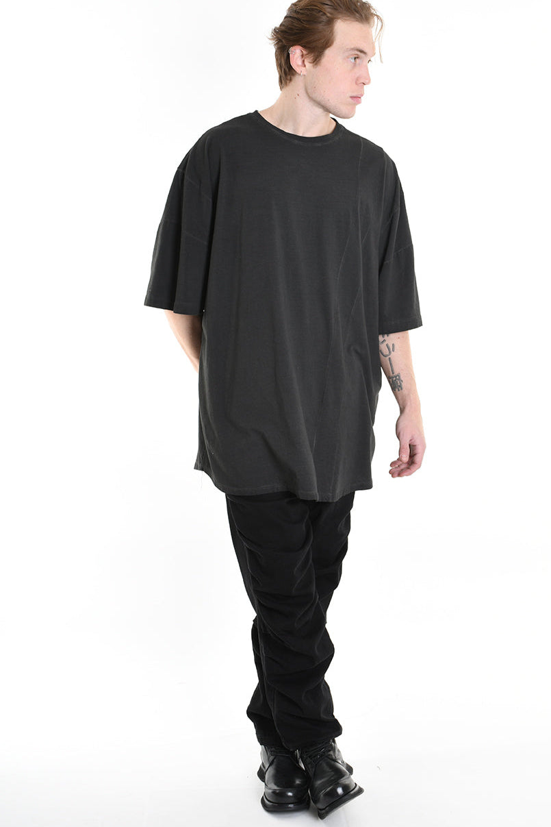 3V LM072 T-SHIRT Oversize Cotton Dyed Cold Grey LA HAINE INSIDE US