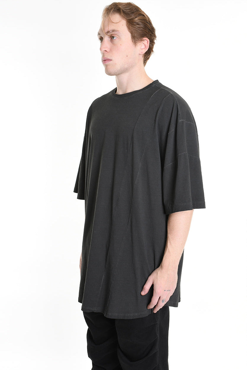 3V LM072 T-SHIRT Oversize Cotton Dyed Cold Grey LA HAINE INSIDE US