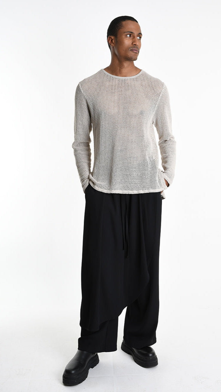 A33V M106125 SWEATER Regular Cotton Net Dyed Cold Ecru