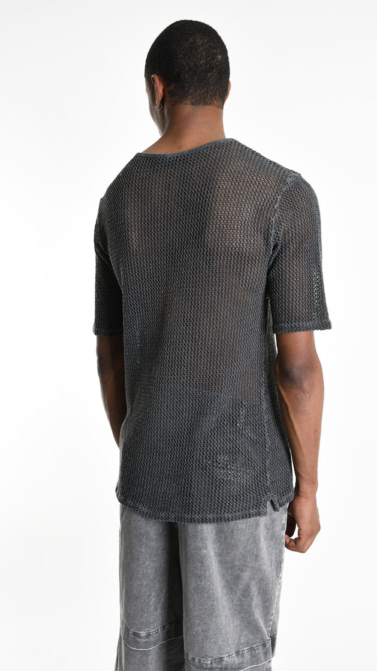 A33V M106225 T-SHIRT Regular Cotton Net Dyed Cold Black/Grey