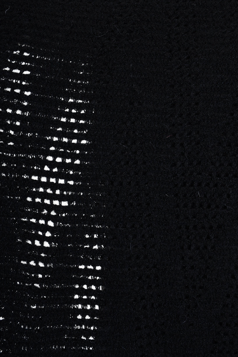 3V M1192 SCARF Over Blend Mohair Devore UNISEX Black LA HAINE INSIDE US