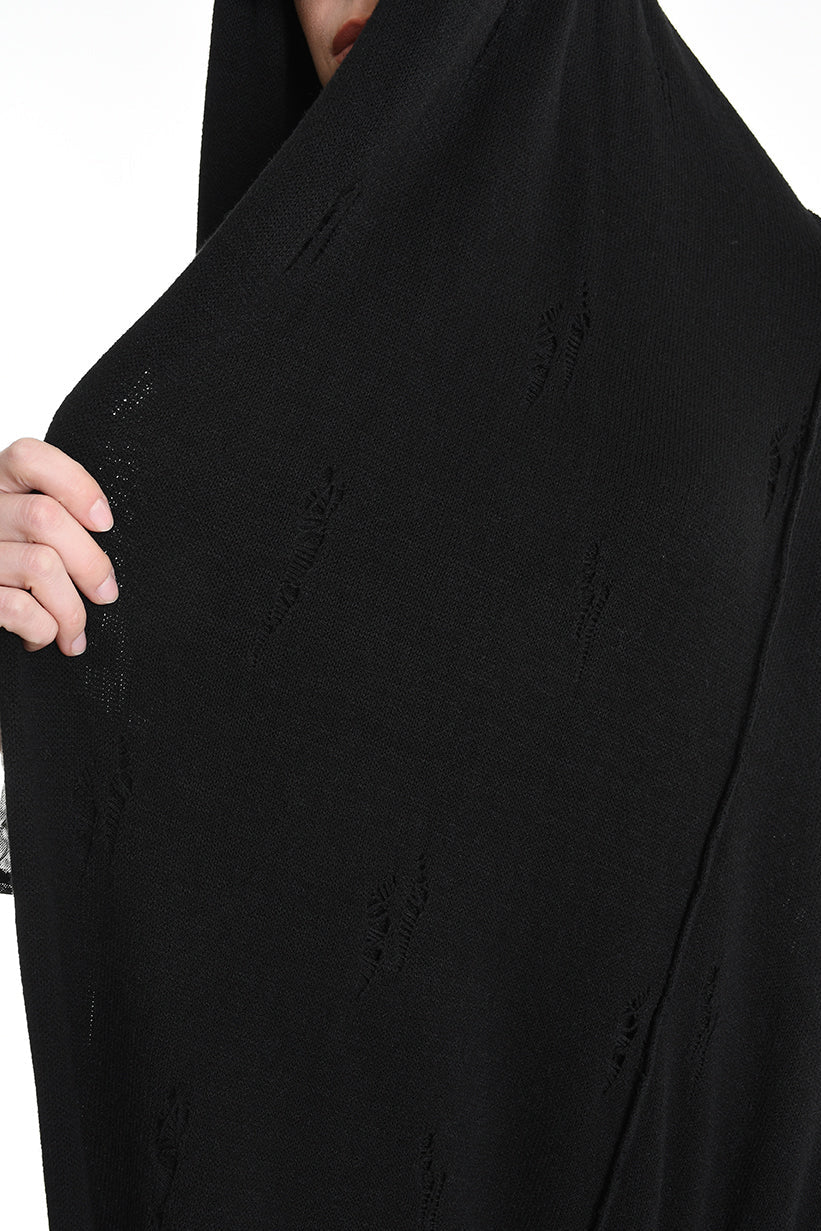 3V M1193 SCARF Over Jersey Micro Breakages UNISEX Black LA HAINE INSIDE US