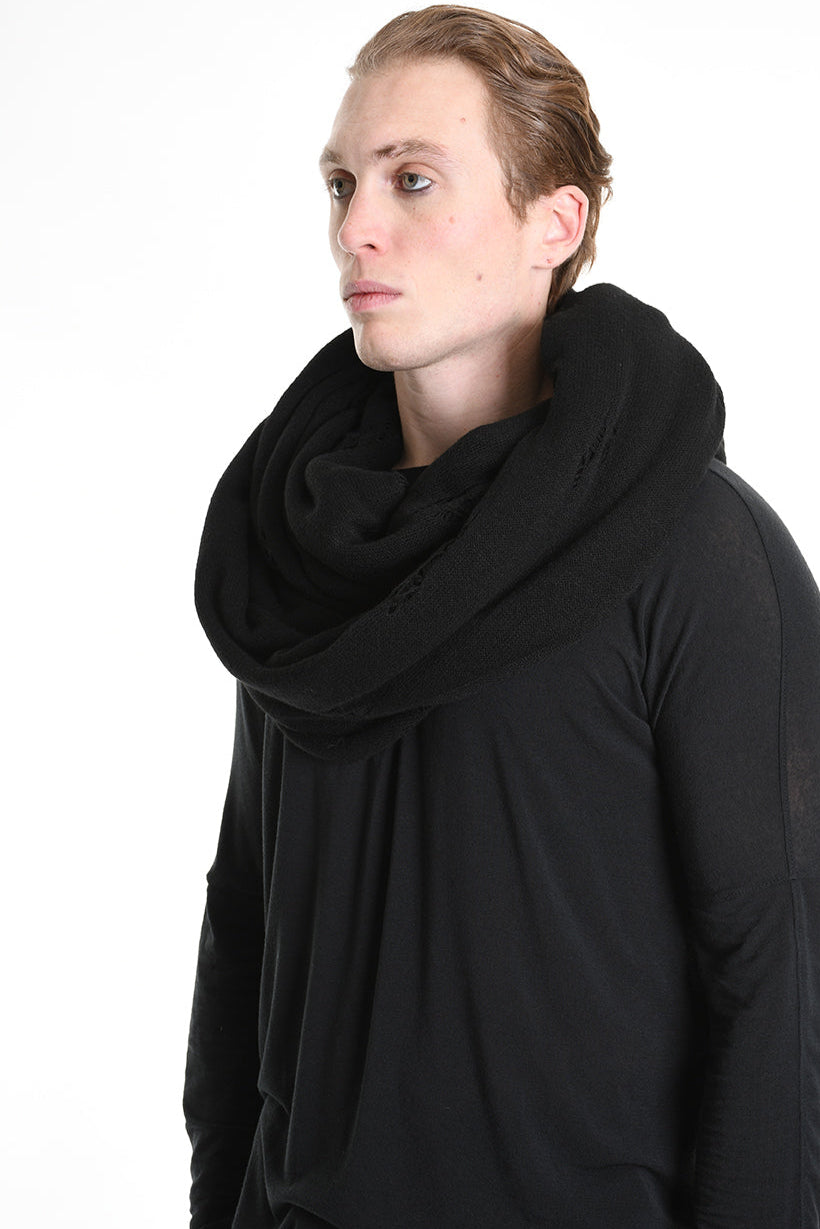 3V M1193 SCARF Over Jersey Micro Breakages UNISEX Black LA HAINE INSIDE US