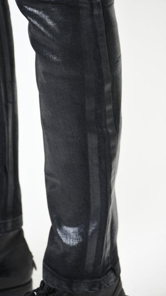 A33X LM21925 JEANS Comfort Cotone Stretch Laminato Nero