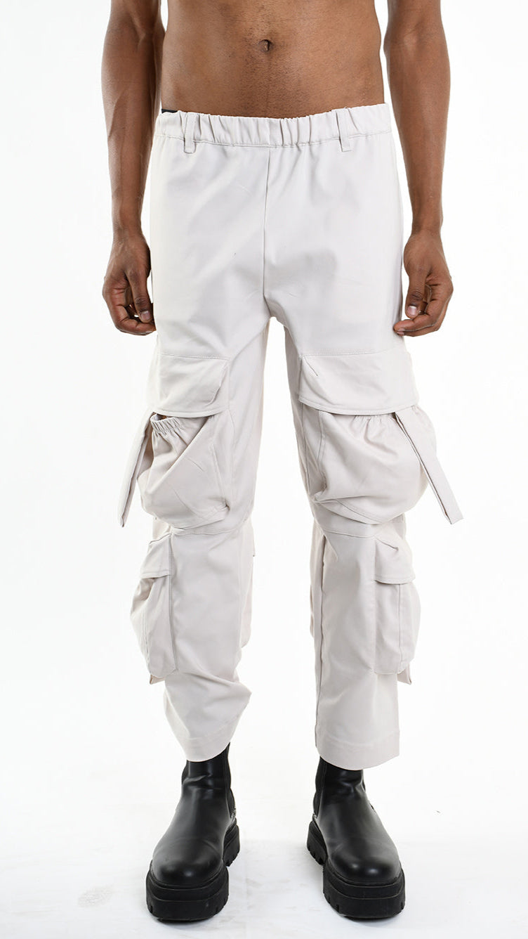 A33Z M100625 TROUSER Cargo Cotton Stretch Ecru