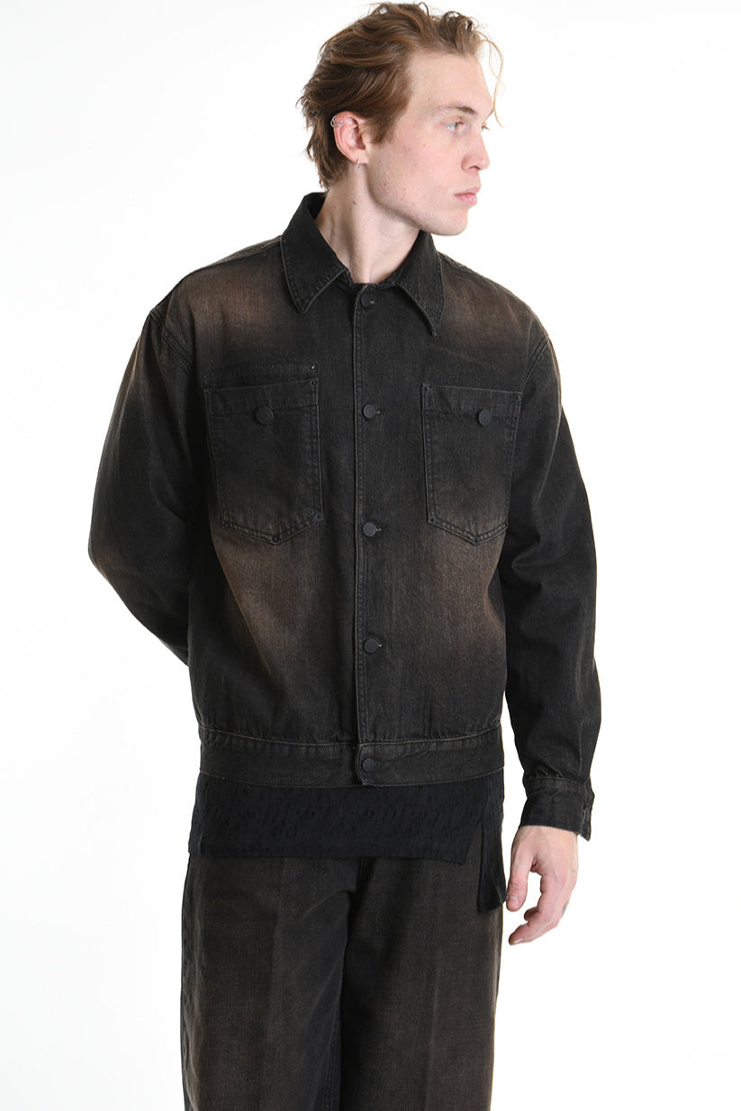 3Z M1106 JEANS JACKET Comfort Fit, Sprayed & Sanded, Rust Color. LA HAINE INSIDE US